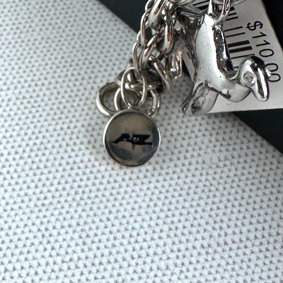 AZ II Charm Bracelet with Watch, Silver Tone, 7.5” + Extender NWT - Picture 6 of 16